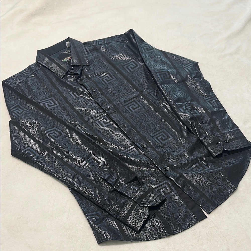 Greek Black Patterned Shirt
